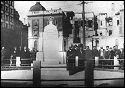 Площадь Республики, 1945г. Открытие памятника воинам Красной армии, павшим в битве за освобождение Белграда в 1944г. (Впоследствии перенесён на кладбище Освободителей Белграда.